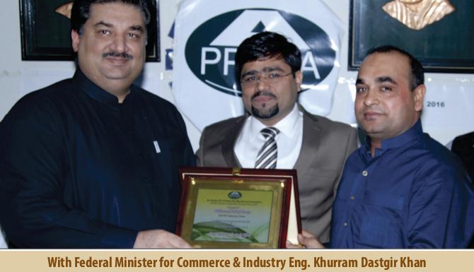 With Federal Minister for Commerce Engr. Khurram Dastagir Khan